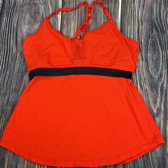 Prana Orange Racer Back Workout Top- size Small - Picture 7 of 12